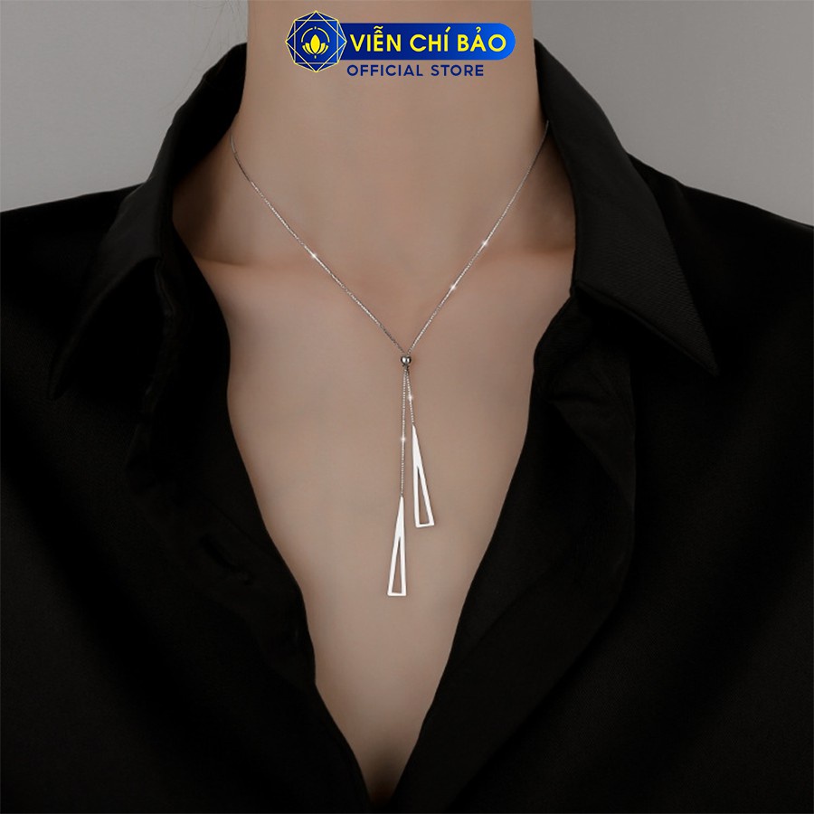 Dây chuyền bạc nữ choker đa giác chất liệu bạc thái 925 thời trang phụ kiện trang sức nữ Viễn Chí Bảo D000060