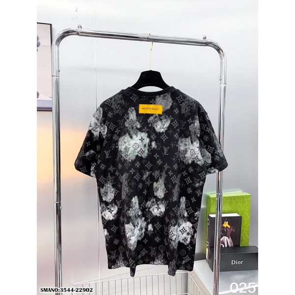 Phông Lv cộc tay , áo thun Lv , áo phông chữ dập nổi loang Lv full màu