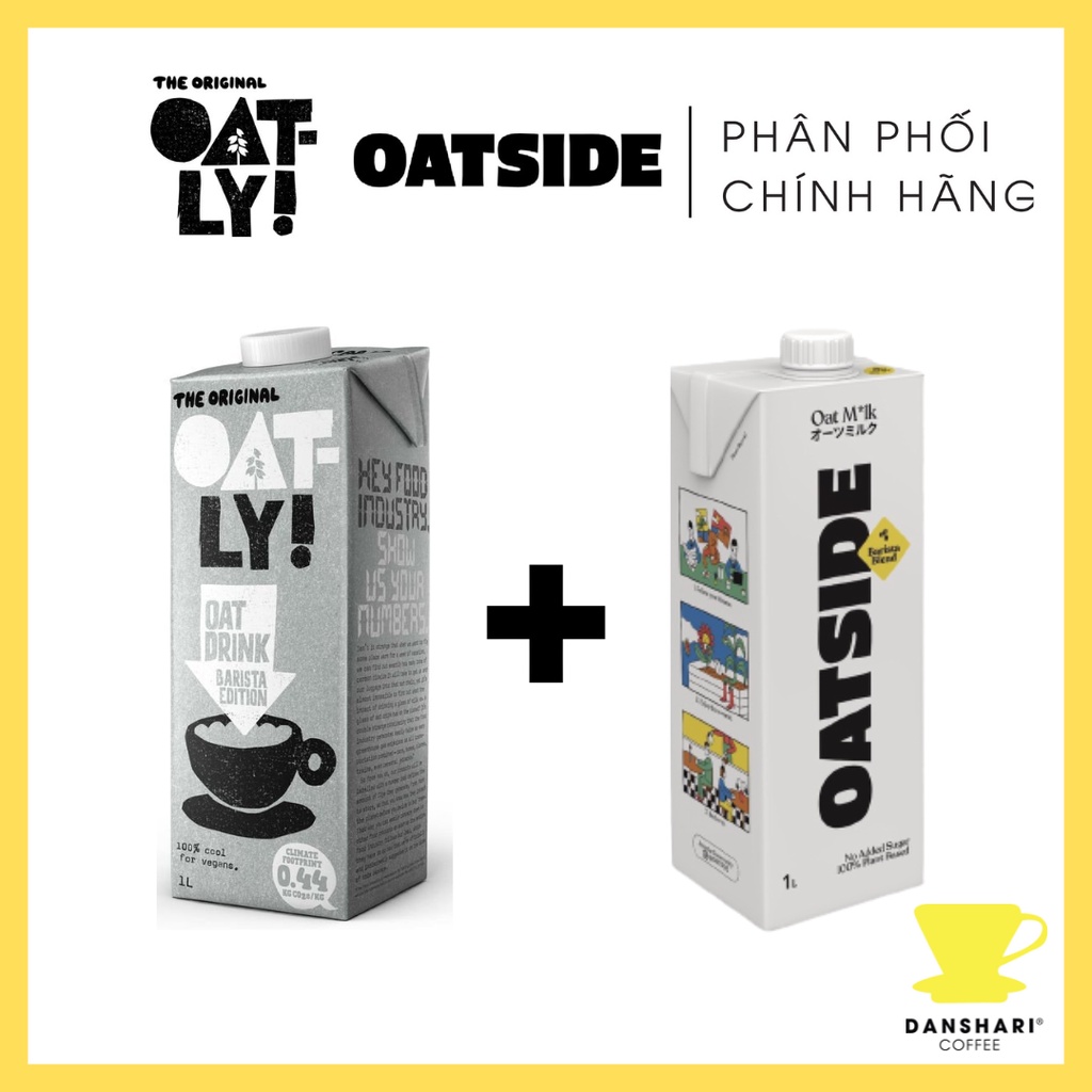 [COMBO SALE] - Sữa Yến Mạch Oatly Oat Milk Barista Edition + Sữa Yến Mạch OATSIDE Barista Oat Milk ( 2 x 1L )