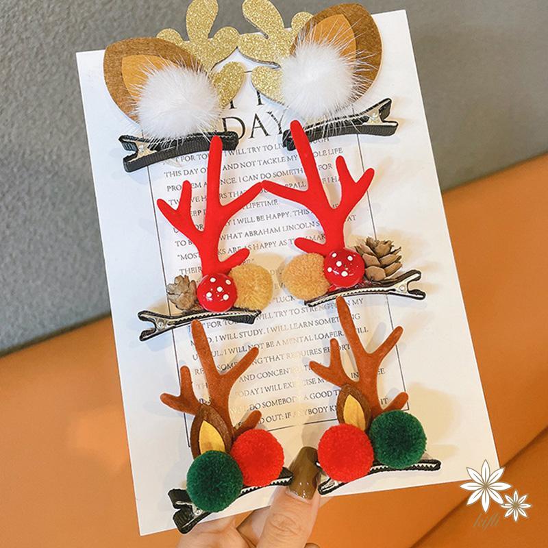 Kẹp Tóc Hình Sừng Tuần Lộc Giáng Sinh Phong Cách Mori Mới 2022