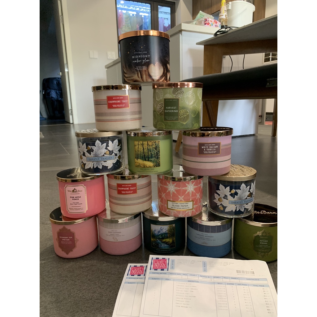 Nến thơm 3bấc Bath& body works