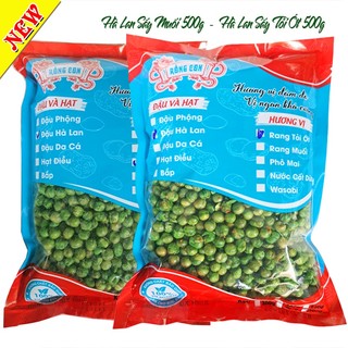 Combo 1kg: 500g Đậu Hà Lan Sấy Muối 500g - Đậu Hà Lan Tỏi Ớt (2 Túi) Rồng Con