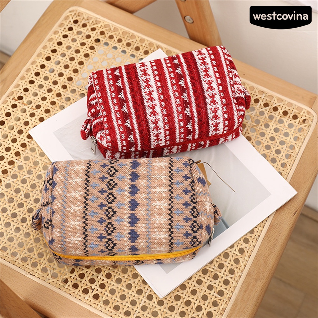 [Hot]☃Túi Đựng Đồ Trang Điểm Sức Chứa Lớn Chống Bụi Phong Cách Giáng Sinh Cho Nữ