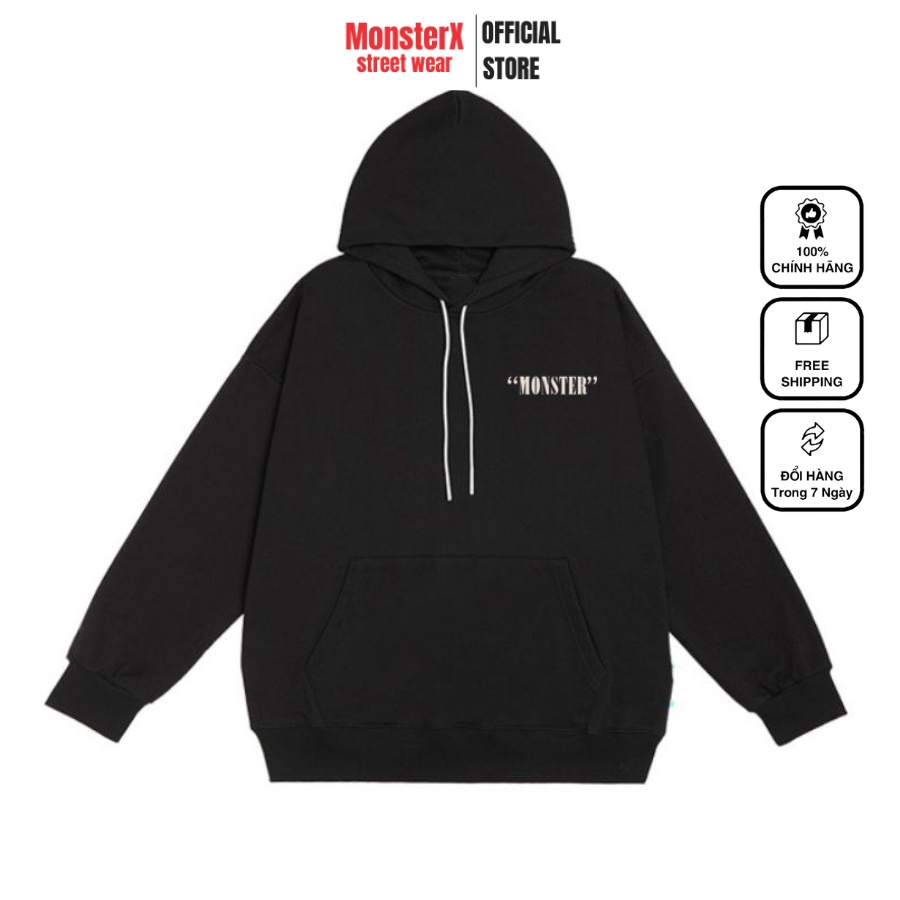 Áo hoodie nỉ bông Monster X Street Nirvan nam nữ form rộng thu đông Local Brand