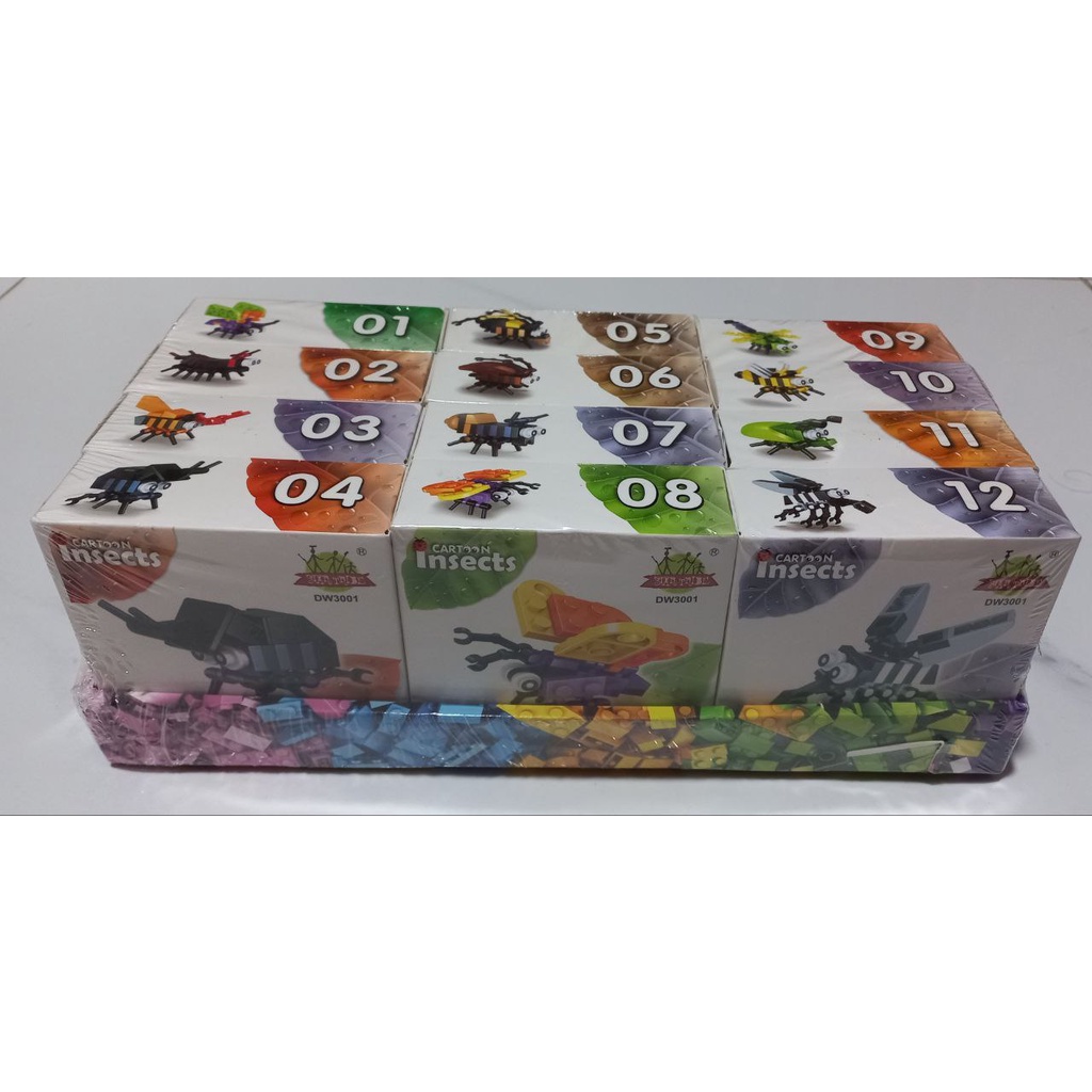 Bộ Xếp Hình Mini Con Côn Trùng, Lắp Ráp Thế Giới Động Vật, Bộ 24 Mẫu 20+PCS 07024