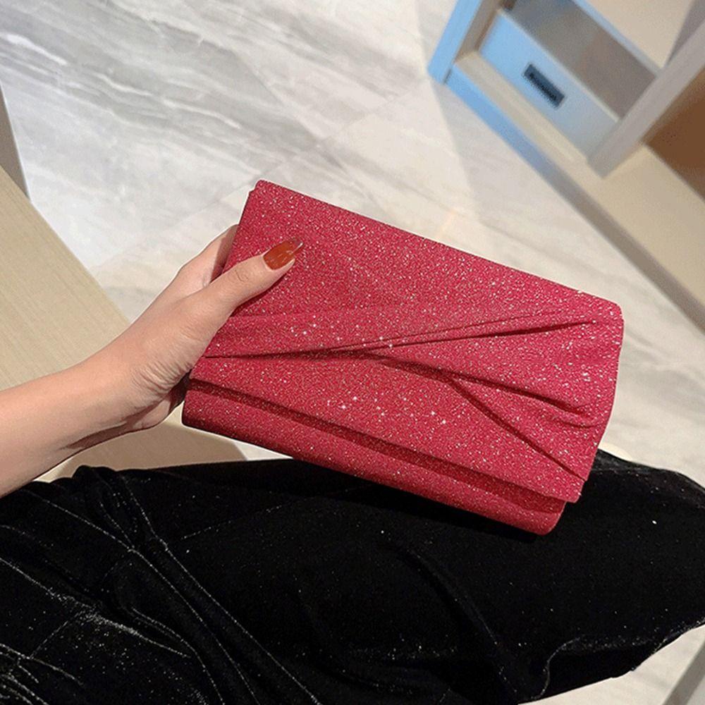 Túi Đeo Vai Phối Dây Xích Thời Trang Sang Trọng|Túi Xách Tay Bằng Lụa Sáng Thời Trang