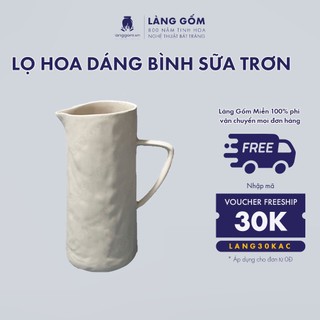 Bình cắm hoa trang trí, lọ hoa gốm sứ dáng bình sữa nhiều màu, men mát , gốm sứ Bát Tràng cao cấp - Làng Gốm