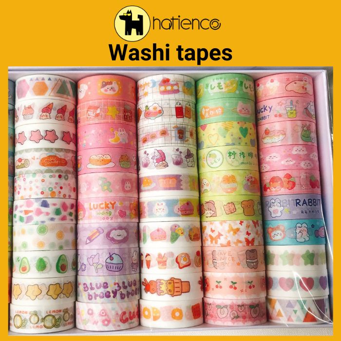 Washi tape, băng keo giấy đẹp trang trí decor, hoa cụ vẽ tranh