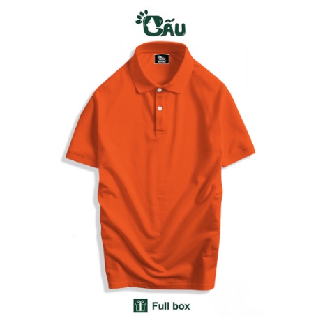 Áo thun Polo GẤU 194 Trơn Unisex vải cá sấu mè Poly co dãn 4 chiều dày dặn form gerular fit - Màu cam size L