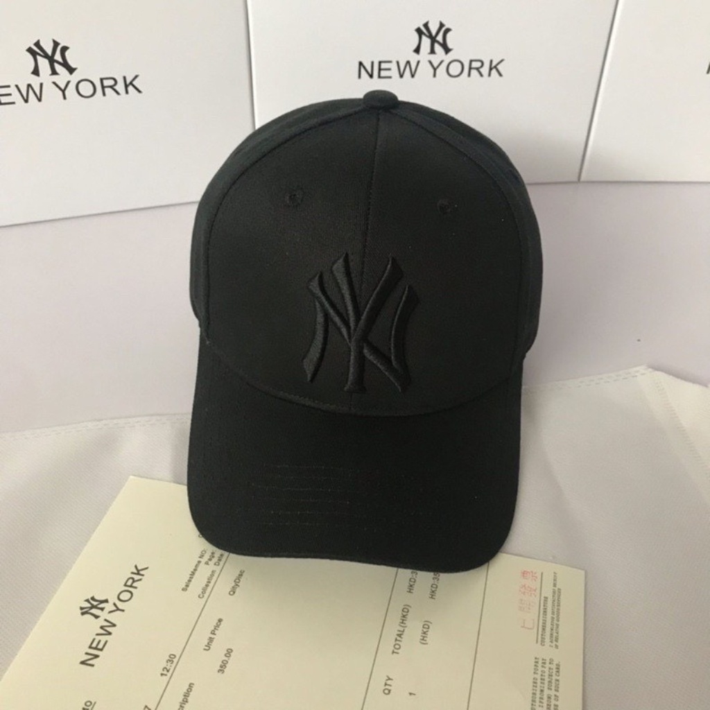 Mũ lưỡi trai bóng chày mlb ny Yankees bản màu đen hàng VNXK full tem tag cao cấp