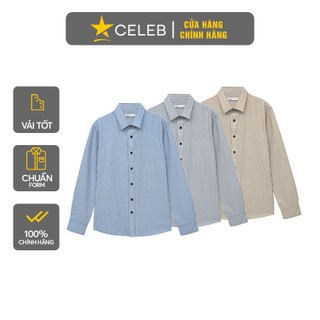 Áo sơ mi nam trơn vải sọc, chất liệu cao cấp chuẩn form dáng đẹp celeb