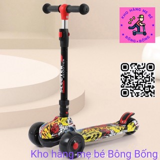 Xe trượt Scooter YW106 hiệu Be1 hàng xuất EU bánh to đèn sáng cực đẹp lại dễ đi cho bé từ 2-9 tuổi