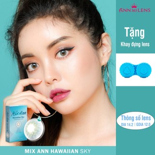 Lens mắt 1 tháng màu xanh Hawaiian Sky ANN365 cho mắt khô yếu