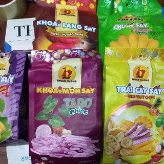 Khoai lang sấy, khoai môn sấy, chuối sấy, trái cây mix, mít sấy