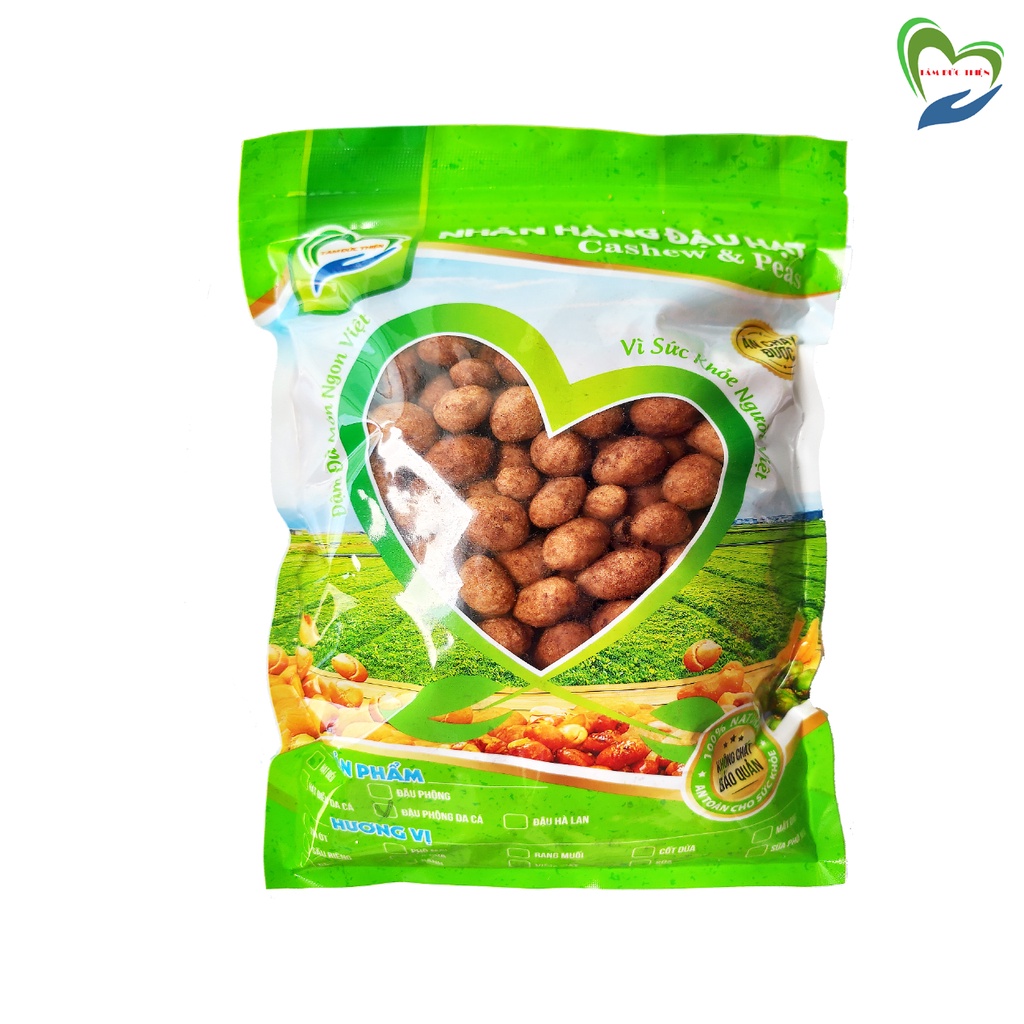 Combo 2 Túi: Đậu Phộng Da Cá Cacao 500GR và Túi Bim Bim Đậu Hà Lan 335GR Tâm Đức Thiện đồ ăn vặt