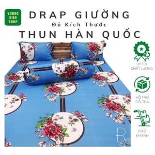 Ga Drap Thun Hàn Quốc đủ kích thước, Bộ 4 món hoặc Ga Drap lẻ không vỏ gối 013