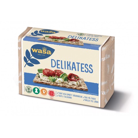 Bánh lúa mạch nguyên hạt Wasa Delikatess - Gói 270g