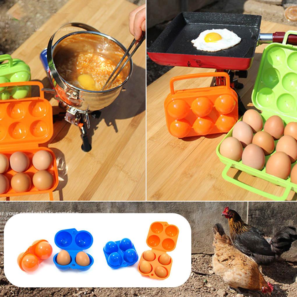 Hộp Đựng Trứng 6 Ngăn Bằng Nhựa Màu Sắc Ngẫu Nhiên Tiện Dụng Mang Theo Du Lịch Cắm Trại