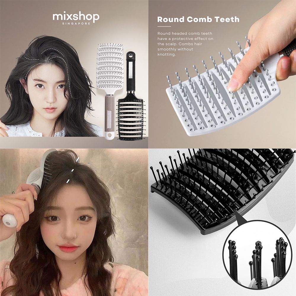 Lược Chải Tóc Uốn Cong Chống Tĩnh Điện Mát Xa Da Đầu