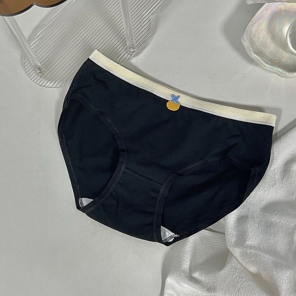 Quần lót AOWEINISI cotton màu trơn họa tiết trái cây hoạt hình thoải mái đáng yêu dành cho nữ