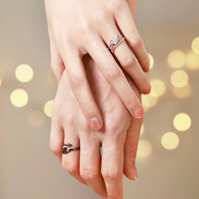 Irislove 1 Nhẫn Mở Hình Cánh Thiên Thần Sáng Tạo Phong Cách Punk Cá Tính Thích Hợp Làm Quà Tặng Cho Bạn Trai / Bạn Gái