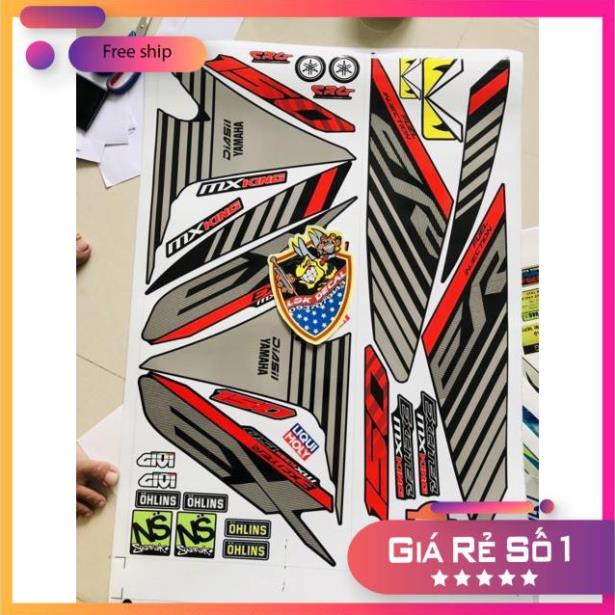 FREE SHIP + QUÀ TẶNG Tem rời Exciter 150 sọc đỏ đen