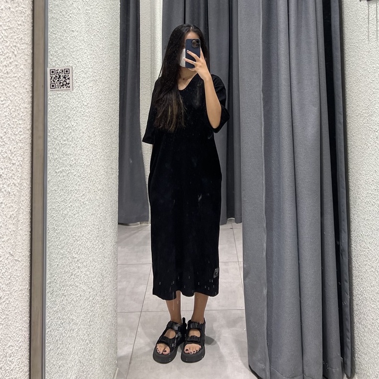 Đầm nữ dáng dài cổ V-neck, là min - HOODED MAXI DRESS