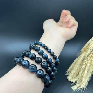 Vòng đeo tay đá mắt hổ xanh đen óng chuẩn đá đẹp