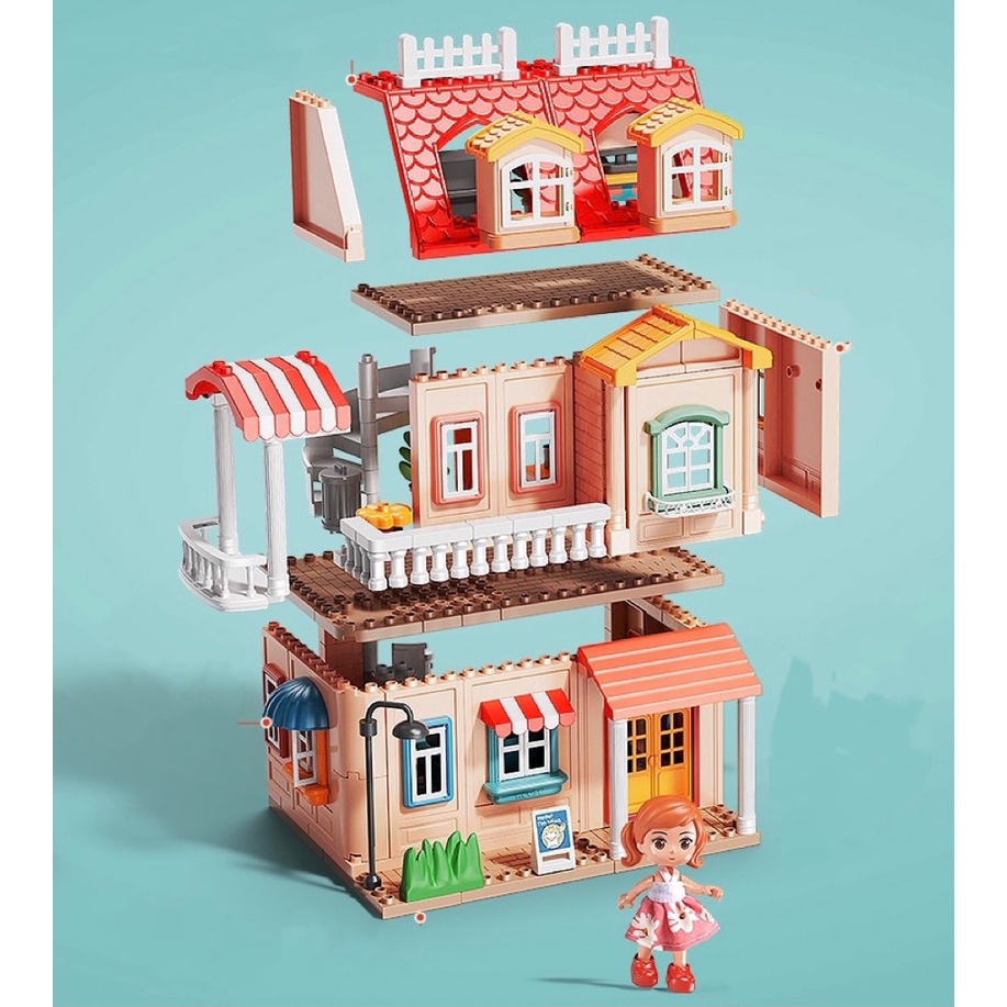 Ngôi Nhà Búp Bê 3 Tầng Feelo 2 mẫu