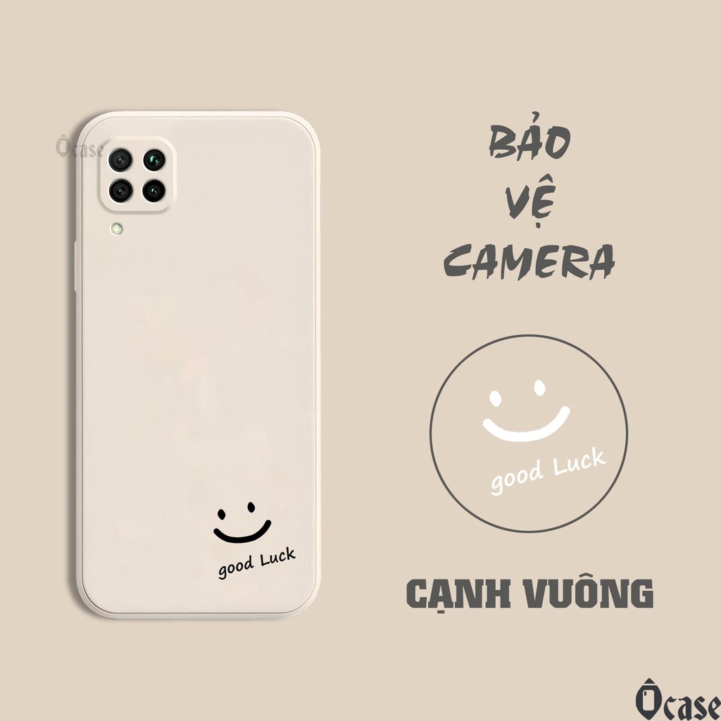 Ốp lưng Huawei Nova 6 SE / Nova 7i / P40 Lite in hình mặt cười may mắn cạnh viền vuông có bảo vệ camera