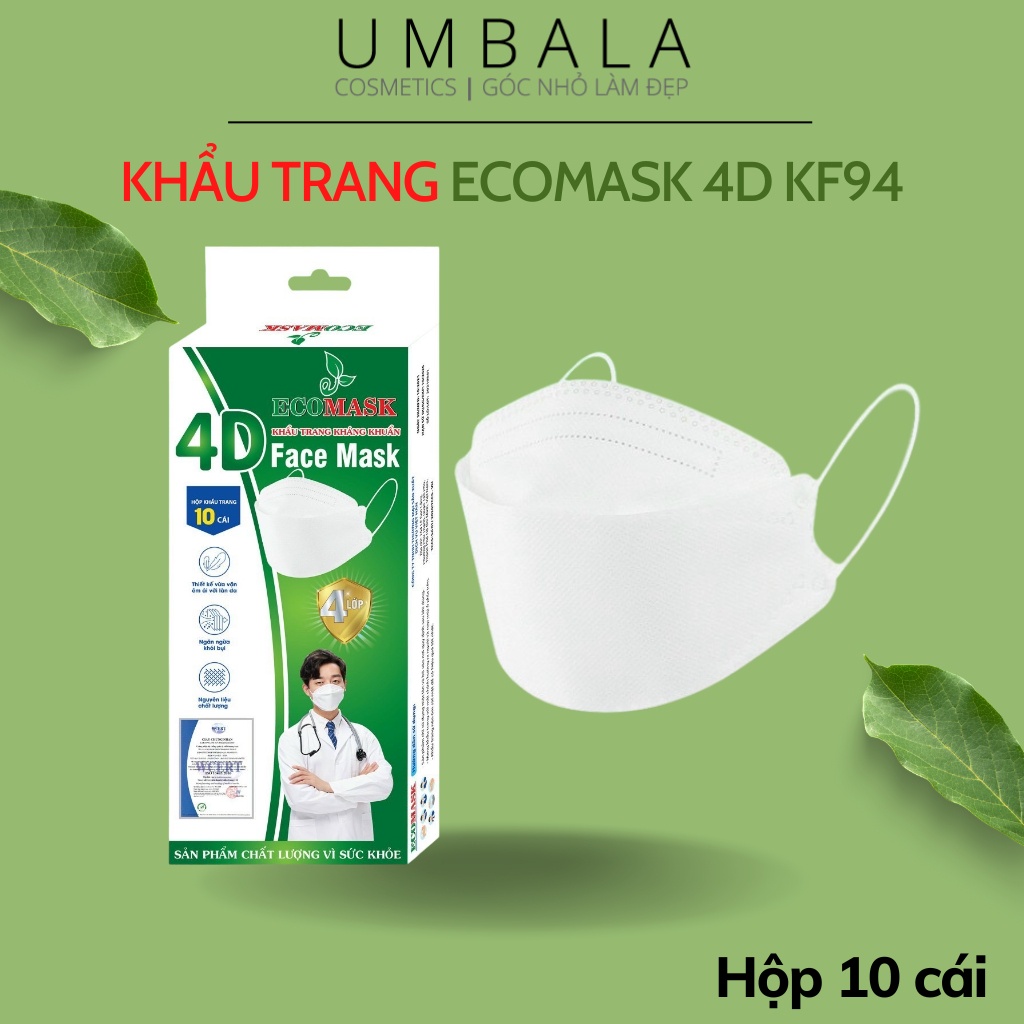 Khẩu trang EcoMask 4D KF94 (Hộp 10 cái)