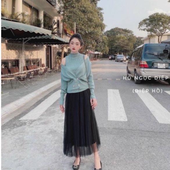 Chân váy voan lưới dài công chúa 3 lớp cạp chun siêu co giãn, Chân váy dài công chúa