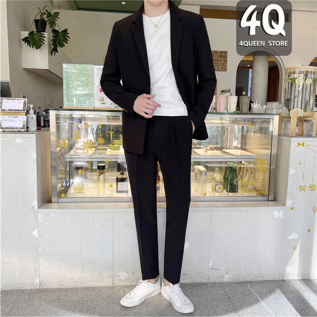 Áo khoác Blazer nam from dáng rộng Hàn Quốc, vest nam dáng rộng-VuHai