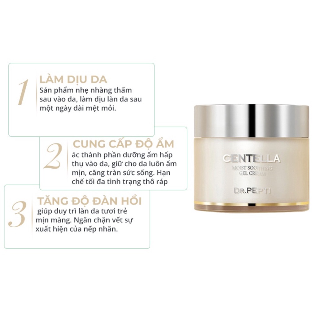Kem Dưỡng Ẩm Dr.Pepti Centella Moist Soothing Gel Cream 70ml