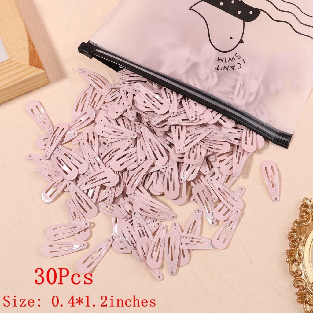 Kẹp tóc màu trơn hình giọt nước cho bé size 32mm, 3,2cm