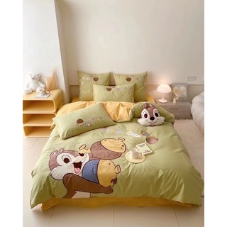 Bộ chăn ga gối cotton linen sợi tre hàng nhập khẩu nguyên bộ cho bé