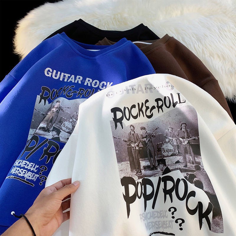 Áo sweater Guitar Rock Unisex [FREESHIP] Nỉ bông form rộng tay phồng kiểu dáng vintage cá tính đường phố peonyb ulzzang
