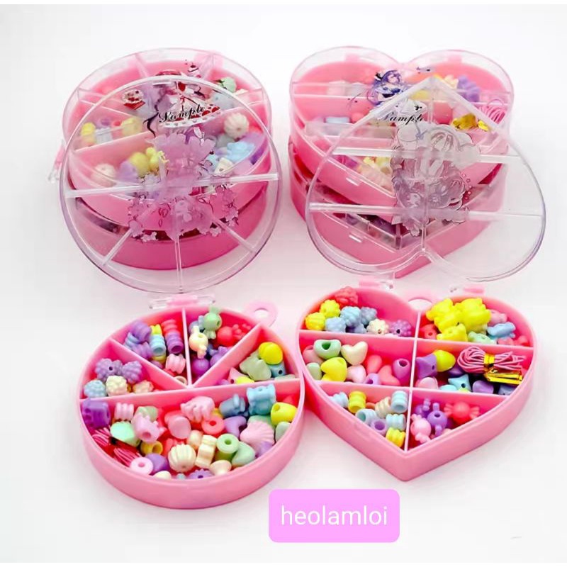 Hộp xâu chuỗi rẻ đẹp, size gần 10cm [đồ chơi cho bé gái làm vòng tay, dây chuyền]