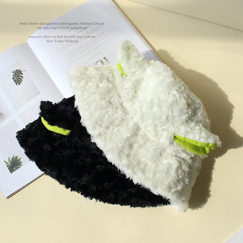 Nón bucket lông tai cừu xanh, mũ tài bèo Hàn Quốc ngộ nghĩnh dễ thương thời trang thu đông ấm áp - BL135