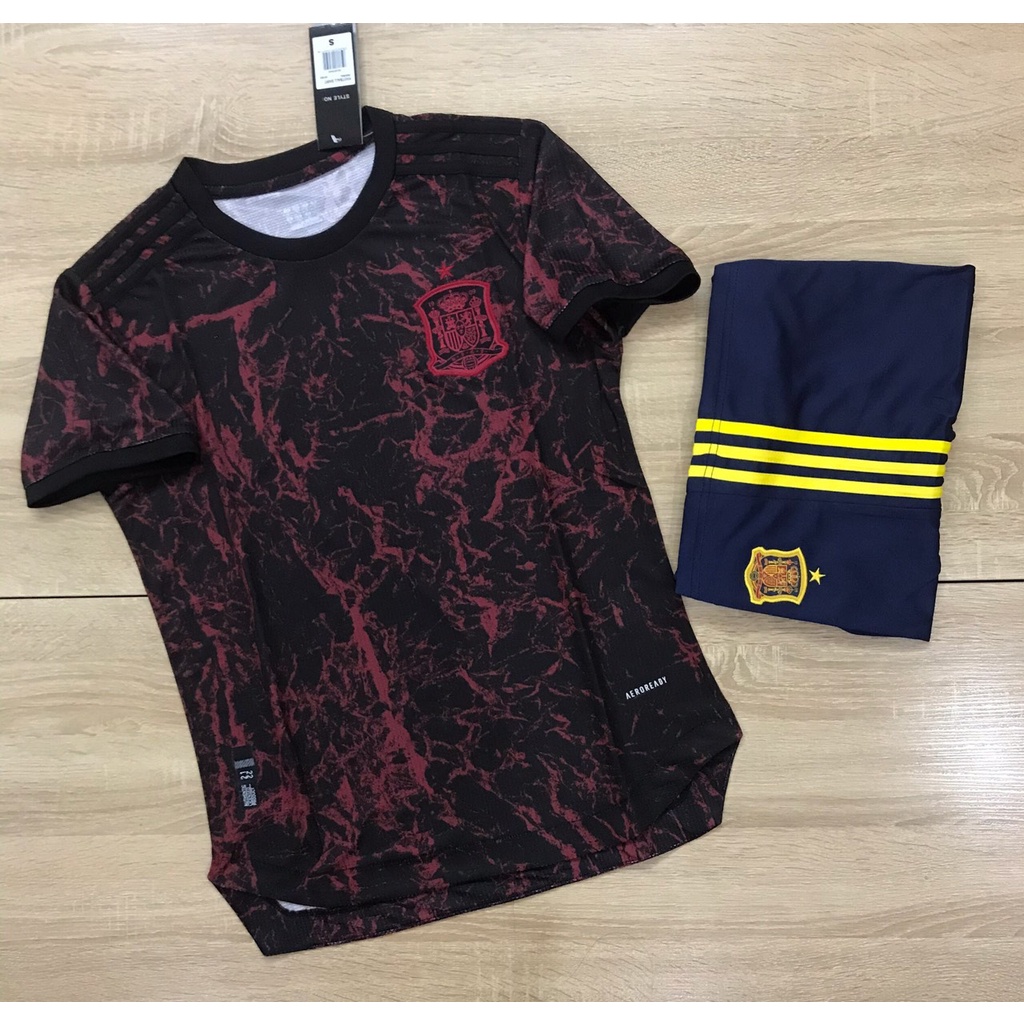 Áo Bóng Đá Đội Tuyển Tây Ban Nha WC 2022 - Chuẩn Mẫu Thi Đấu - Vải Polyester Thái Gai Lưới