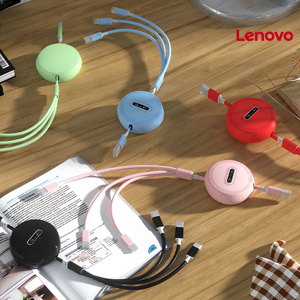 Dây cáp sạc nhanh LENOVO KC-Data 3 trong 1 8Pin / Micro USB / Type-C đa năng tiện dụng