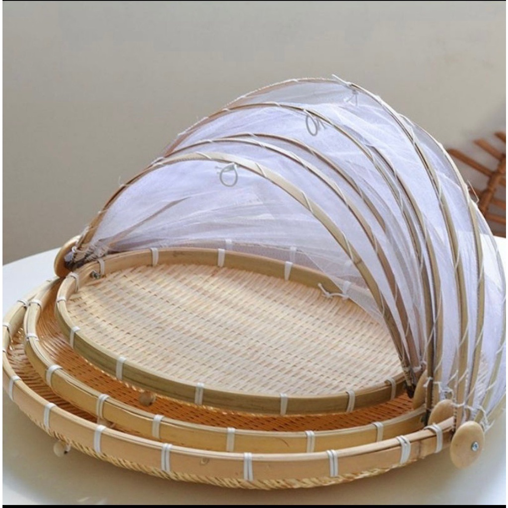 Mẹt tre lồng bàn mùng gắn tấm chắn nhiều size 30cm, 35cm, 42cm#longban#longbandaythucan#longbanthongminh#longbandep