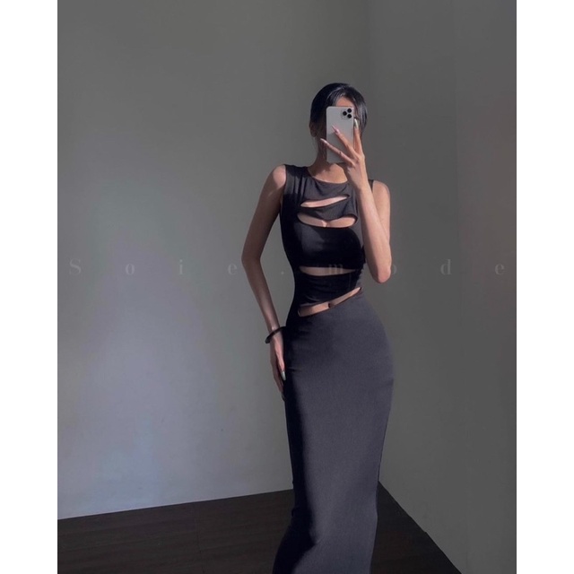 Đầm body cut out dáng dài hàng thiết kế cao cấp siêu đẹp
