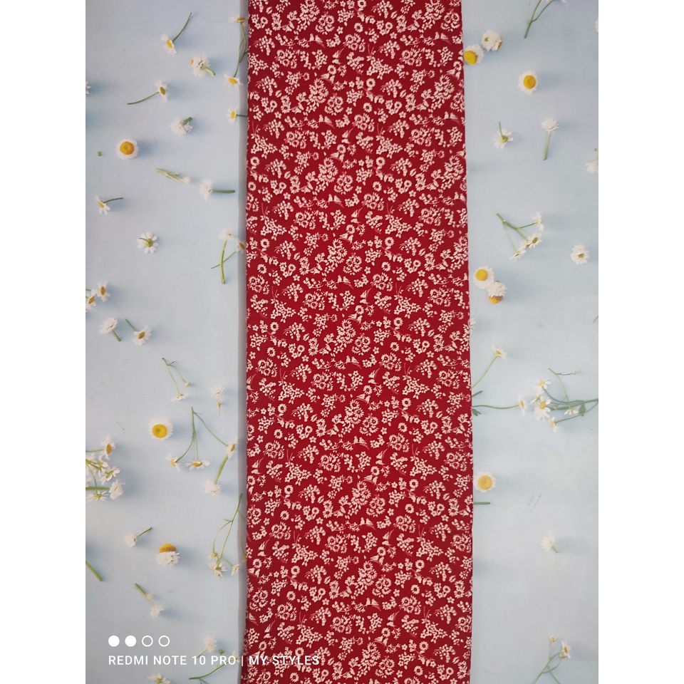[HCM]2m Vải lụa lạnh hoạ tiết hoa nhí (3) - lụa Mango chính phẩm