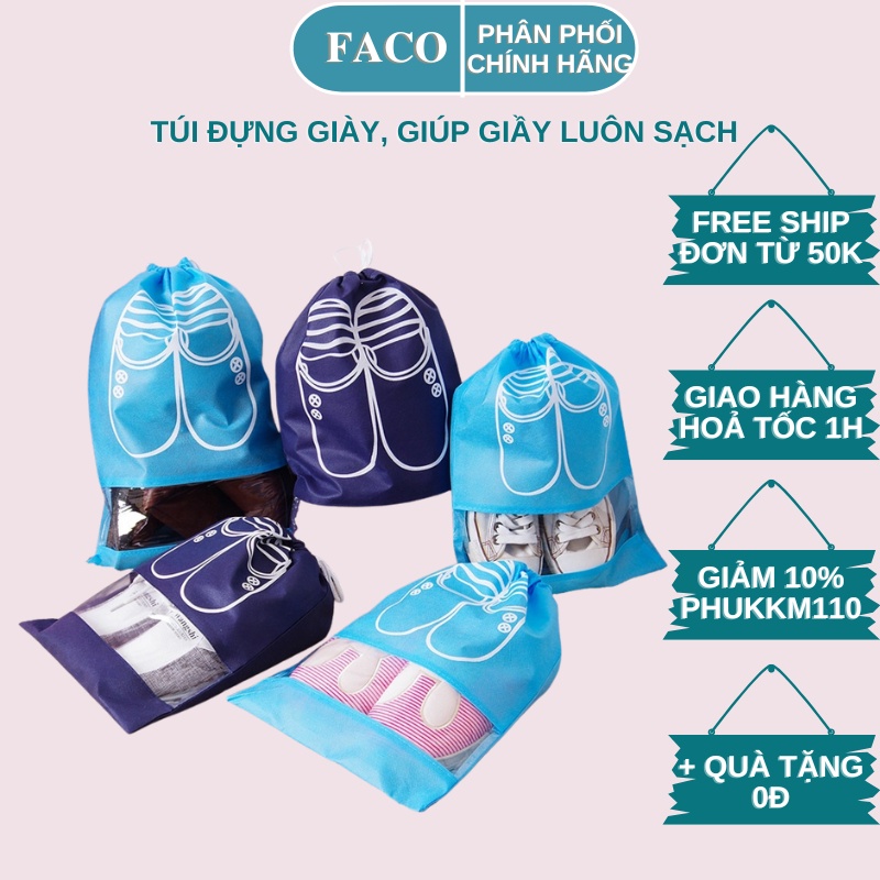 Túi đựng giày bằng vải không dệt chống bụi, chống nước, có dây rút tiện lợi khi đi du lịch, chơi thể thao– travel bag