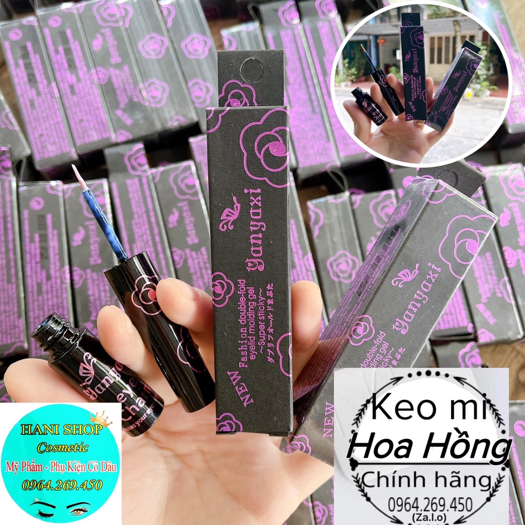 Keo dán mi hoa hồng Yanyaxi siêu dính, an toàn cho mắt, độ bám dính cao Hanishopmypham