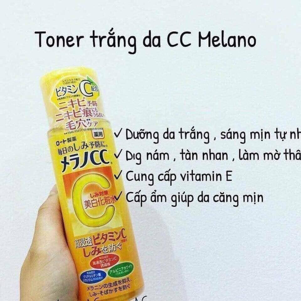 Nước hoa hồng Melano CC Rohto Nhật  dưỡng trắng ngừa thâm