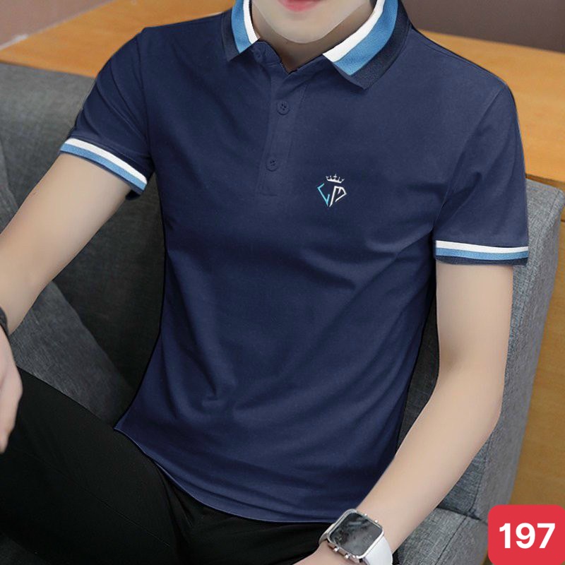 Áo thun nam polo cổ trụ màu đen chất vải cotton dày dặn co giãn tay ngắn, phông nam đẹp ADO2 nhiều mẫu