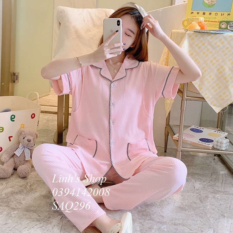 Bộ Mặc Bầu Sau Sinh Ở Cữ CÓ KHÓA Cho Bé Bú-SAQ186