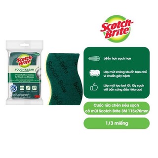 [Combo 4 miếng] 3M Scotch Brite miếng rửa chén siêu sạch 3x